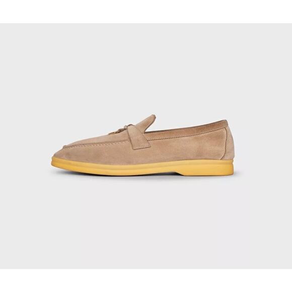 Loro Piana Shoes - Loro Piana Summer Charms Walk Beige Suede Loafers Sz. 40